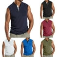 thumbnail image 6 of Men Summer Sports Loose Sleeveless Vest Solid Simple Waistcoat Bottoming Shirt, 6 of 8