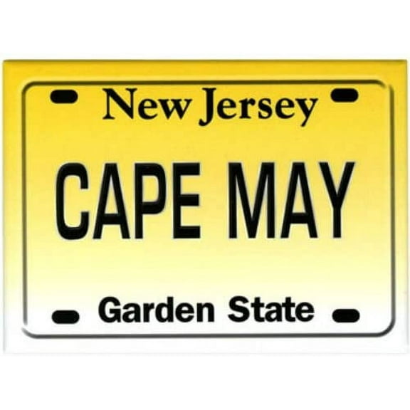 Cape May New Jersey License Plate Fridge Collector's Souvenir Magnet 2.5 inches X 3.5 inches