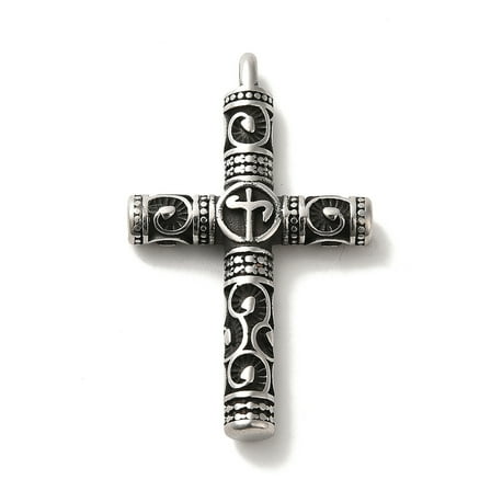 304 Stainless Steel Pendants Charm Silver 42.5x25.5x5mm Hole: 3.5x3mm