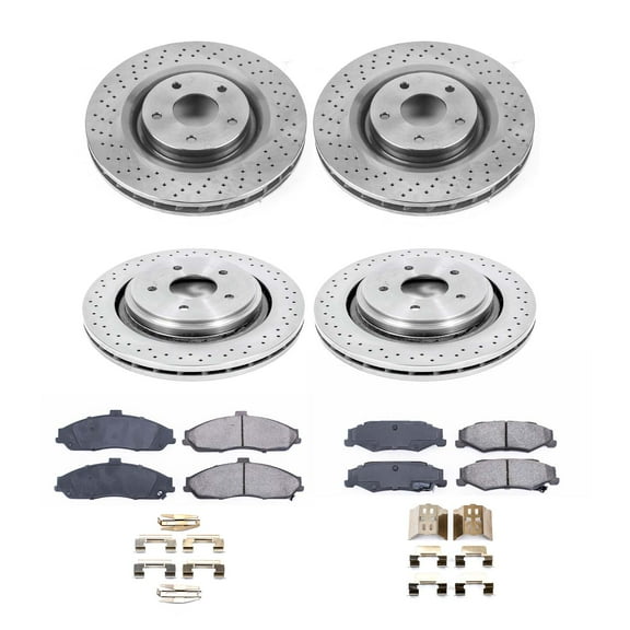 Ultimate Brakes Front and Rear Ceramic Brake Pad and Rotor Kit with Hardware WM81250