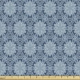 thumbnail image 1 of Vintage Fabric by the Yard Upholstery, Monochrome Design Continuing Connected Flower Motifs Ornamental Garden Art, Decorative Fabric for DIY and Home Accents, Dark Sky Blue by Ambesonne, 1 of 5