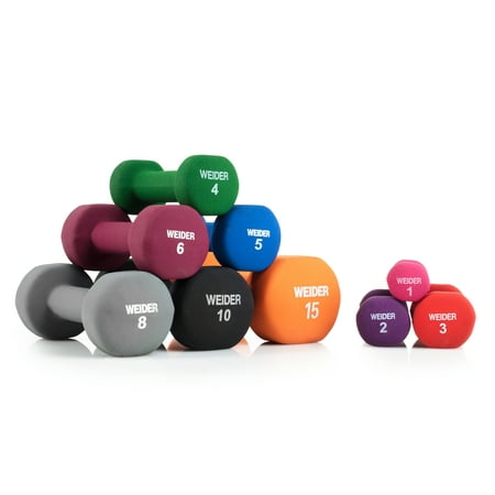 Weider Neoprene Dumbbell with Compact Design 1lb -10lbs (Best Weights For Women)