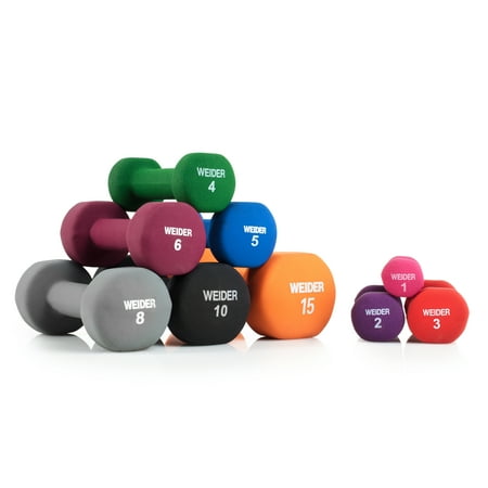 Weider Neoprene Dumbbell with Compact Design 1lb -10lbs (10 Best Dumbbell Exercises)