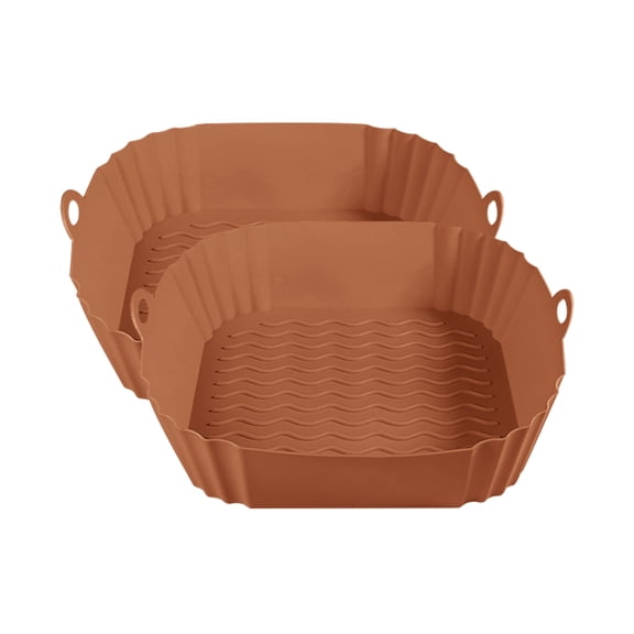 Shoreew 2Pcs Non-Stick Silicone Liner Mat 8-Inch Square Air Fryer Pad for 4-7 QT Air Fryers Heat Resistant Dishwasher Safe BPA-Free Cooking Accessory