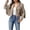 Khaki, variant on Landzoo One Women Fringe Suede Leather Jackets Fashion Tassel Motorcycle Cropped Coats Stylish Beautiful Women's Casual Jackets
