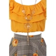 thumbnail image 3 of Little Girl 3 Pieces Girls Ruffle Top Flower Skirt Party Clothing Dress Set Mustard 6 JKS 2130S BNY Corner, 3 of 5