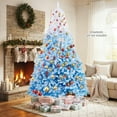 thumbnail image 4 of Costway 8 FT Artificial Christmas Tree with 1774 Branch Tips & Folding Metal Stand White & Blue, 4 of 9
