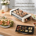 thumbnail image 6 of Electric Hot Dog Roller 6 Rollers 3 In 1 Electric Sausage Griller Indoor Portable Non Stick Smokeless Grill With Griddle Plate Bbq（1Pcs）, 6 of 7