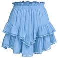 thumbnail image 2 of Flowy Skater Skirt with Ruffle Casual Tennis Skirt Solid Color Lace Comfort Stretch Waistband for Daily Wear Neon Skirt XXL, 2 of 3