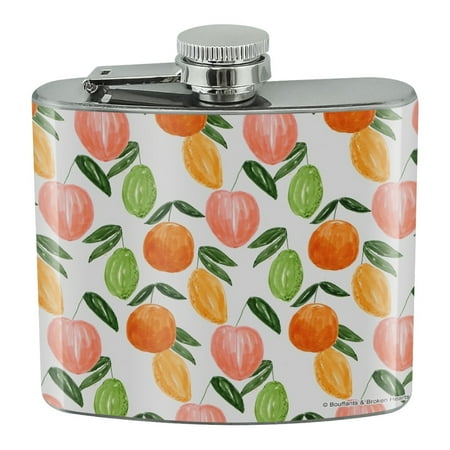 

Citrus Medley Lemons Limes Oranges Stainless Steel 5oz Hip Drink Kidney Flask