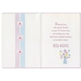thumbnail image 2 of Designer Greetings Colorful Wildflowers in Blue Vase and 3 Hearts Scalloped Edge Short Fold 20th: Twentieth Wedding Anniversary Congratulations Card for Couple, 2 of 2