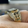 thumbnail image 4 of 14K Yellow Gold Plated Men's Wedding Ring 2 Ct Round Cut White Moissanite, 4 of 4