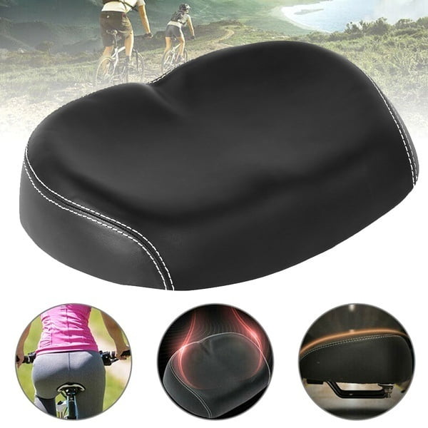 Willstar Black Comfortable Leather, Metal Soft Wide Large, No Pressure Bicycle Saddle Bike Seat Cushion Bicycle Accessories