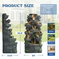 thumbnail image 2 of Magic Union 10-Tier Cascading Rock Water Fountain, 40" H Outdoor Freestanding Fountain with LED Lights and Pump, Outdoor Garden Waterfall Decor for Patio, Yard and Deck Decor, Natural Stone Look, 2 of 8