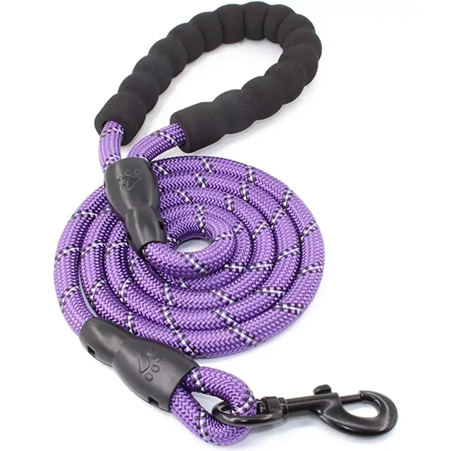 Correa Para Perro Grande Resistente Fuerte Reflejante 1.5m Color Morado