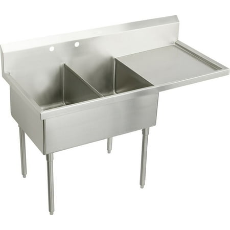 Elkay Ss8248rof Sturdibilt 73-1/2" Double Basin Free Standing Stainless Steel Utility Sink