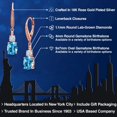 thumbnail image 2 of Gem Stone King 18K Rose Gold Plated Silver Swiss Blue Topaz and White Moissanite Dangle Earrings for Women with Lab Grown Diamond (4.99 Cttw, Oval 9X7MM), 2 of 6