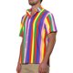 thumbnail image 4 of Camisas de verano de rayas verticales para hombres, edición INSPIRE CHIC, de manga corta, con botones, 2XL, rosa arcoíris, 4 of 6