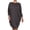 Charcoal, variant on Women's Plus Size Casual Solid Loose Fit 3/4 Sleeve Dolman Sleeve Midi Dress