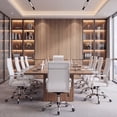 thumbnail image 7 of Vyrox Modern Office Chair, Mid-Back Faux Leather Swivel Reception & Conference Chair， Ergonomic Swivel Chair with Arms, White, 7 of 7