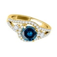 thumbnail image 3 of Mauli Jewels Engagement Rings for Women 1.75 Carat Halo Blue Diamond Engagement Ring Crafted 4 prong 14k Yellow Gold, 3 of 7