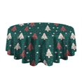 thumbnail image 5 of Dark Green Christmas Tree Pattern Round Tablecloth 60"x60",Wrinkle Wipeable Table Cloth for Kitchen Dining Room Picnic Patio Party, 5 of 6