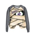thumbnail image 5 of HCYSFG Womens Halloween Sweatshirts Mummy Casual Crewneck Long Sleeve Ribbed Drop Shoulder Relaxed Fit Pullovers Holiday Tops, 5 of 6