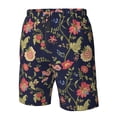 thumbnail image 6 of Uemuo Flower Pattern Men's Swim Trunks Hawaiian Beach Bathing Suit Swimsuits Beach Quick-Dry Shorts with Pockets-X-Large, 6 of 9