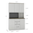 thumbnail image 6 of 74" Kitchen Pantry Cabinet with Charging Station, Freestanding Buffet Cupboards Sideboard with LED Lights, Modern Pantry Cabinet with Microwave Stand for Kitchen, Dinning Room, 6 of 8