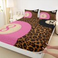 thumbnail image 4 of Castle Fairy Leopard Print Billiards Queen Sheets 4 Pieces, Sport Theme Queen Sheet Sets, Pink Brown Black,1 Fitted Sheet, 1 Flat Sheet and 2 Pillowcases, 4 of 6
