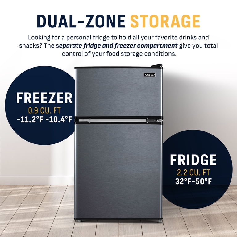 NewAir, Compact Mini Refrigerator, 3.1 Cu Ft, Gray - Walmart.com