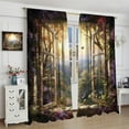 thumbnail image 4 of Vintage Window Scenery Plant Flower Blackout Curtain, Butterfly Vine Window Scenery Art Deco Landscape Bedroom Kitchen Curtain, Beautiful Forest Curtain 2 Pieces 42x54in, 4 of 5