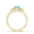 thumbnail image 2 of Angara Natural 0.72 Ct. Aquamarine with Diamond Classic Ring in 14K Yellow Gold for Women (Ring Size: 11.5), 2 of 9