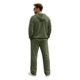 thumbnail image 5 of FchengtaiS Men's Waffle Knit Textured Tracksuit Half Zip Hoodie Sweatshirt Elastic Waist Wide Leg Pants Athletic Casual 2 Piece Outfit Set With Pocket, 5 of 7