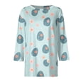 thumbnail image 5 of Garbnen Women's Easter Shirt Crewneck Womens 3/4 Length Sleeve Tops Egg Bunny Rabbit Print Fashion Fitted Holiday Women Blouses, 5 of 6