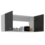 Salento Wall Mounted Double Door Cabinet with Two Shelves - Carbon Espresso