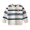 thumbnail image 1 of Beautyzll Chandail en Tricot à Rayures pour Bébés et Tout-Petits Garçons 2-7 Ans Enfants Chandail Décontracté en Tricot Vestes Automne Chandail Ample Manteau, 1 of 9