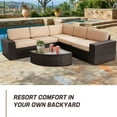 thumbnail image 3 of SUNCROWN 6-Piece Outdoor Furniture Patio Sectional Set All-Weather Wicker Conversation Sofa, Light Brown, 3 of 7