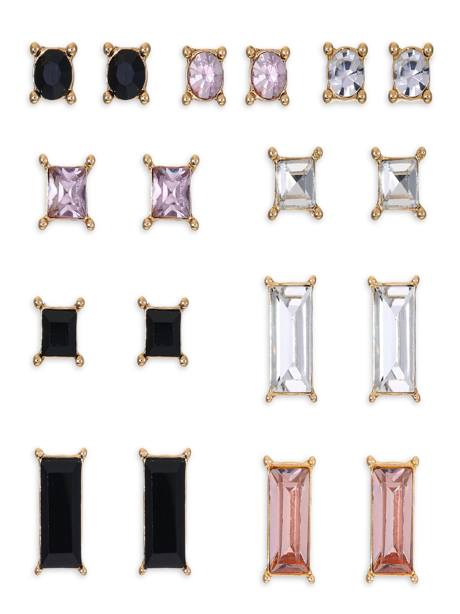 Women's Jewelry Stud Earring Collection, 9 Pairs