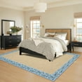 thumbnail image 2 of GlowSol 8'x10' Floral Bordered Area Rug Washable Braided Print Rug Soft Non-Slip Low Pile Foldable Rugs for Living Room Bedroom, Tan + Light Blue, 2 of 8