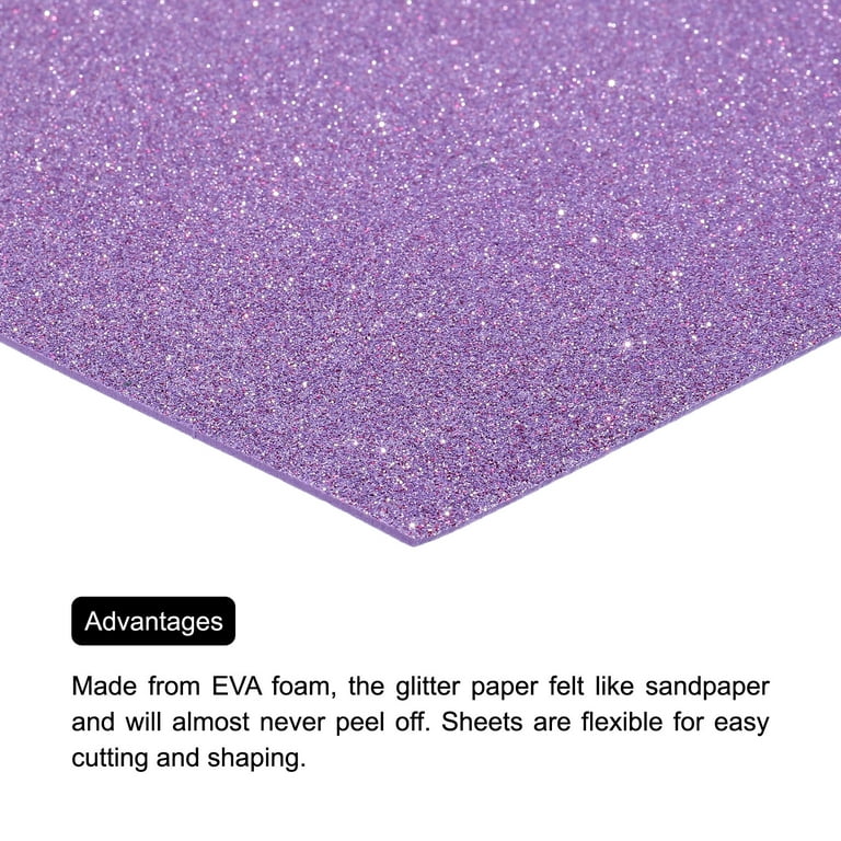 36 Pack Glitter Foam Sheets, 9 x 12 Inch, by Better Office Products,  Assorted 12 Colors, for Arts and Crafts, 36 Sheets