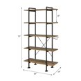 thumbnail image 6 of Bowery Hill 5 Wooden Tiers Shelf Bookcase in Rustic Oak and Black, 6 of 6