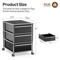 thumbnail image 2 of Cottinch 3 Drawers Accent Cabinet Metal Storage Cabinets with 4 Wheels,Rolling Cabinet Organizer for Home Office,Black, 2 of 8