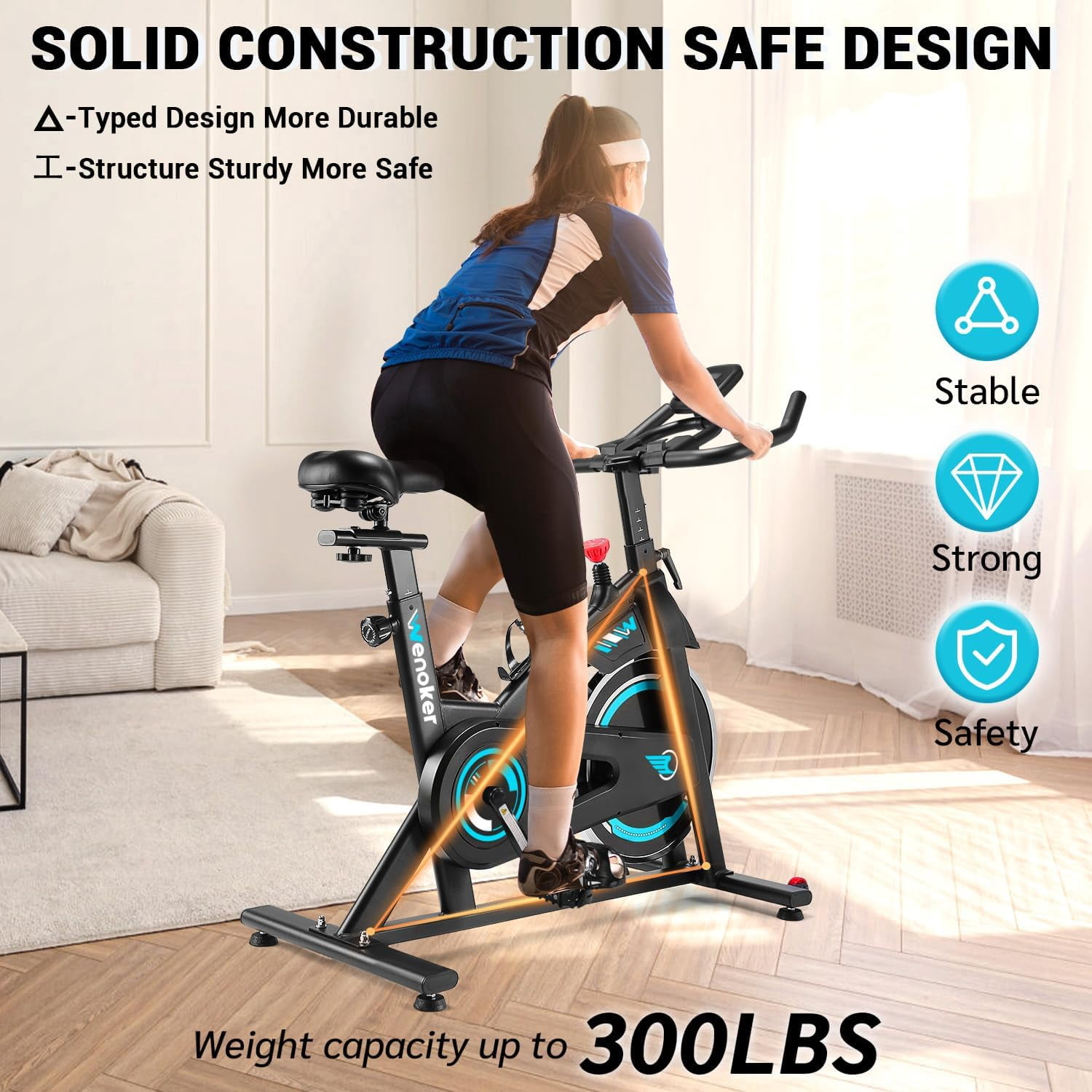 Cyclette Con App, Silenziosa Cyclette Con Manico Curvo, Comoda Cyclette