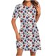 thumbnail image 1 of Vestido Corto para las Mujeres Cuello Redondo Manga Corta Impresa Suéter, Moda Casual Estilo Línea, 1 of 8