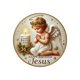 thumbnail image 2 of Tapice de madera tallada a mano con un belén - Decoración redonda de la Cruz de la Resurrección para bautismo, iglesia o regalo espiritual, 2 of 6