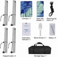 thumbnail image 6 of Beach Canopy Tent Shade with Sidewalls 10x10FT, 6.6FT Tall, UPF50+ Sun Shelter, Windproof & Water Resistant, Leaves, 6 of 6