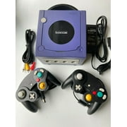 Nintendo GameCube Indigo Blue Gaming Console + 2 Controllers Bundle complete with all cords - Refurbished