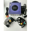 Nintendo GameCube Indigo Blue Gaming Console + 2 Controllers Bundle complete with all cords - Refurbished