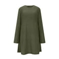 thumbnail image 4 of Busydd Womens Fall Dresses Fashion Knit Ribbed Long Sleeve Dress for Women Comfy Solid Color Casual Dresses for Women with Pocket S, 4 of 9